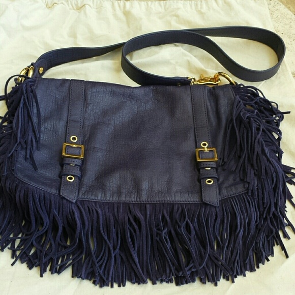 Tory Burch Purple Fringe Crossbody Messenger Purse - Picture 4 of 11